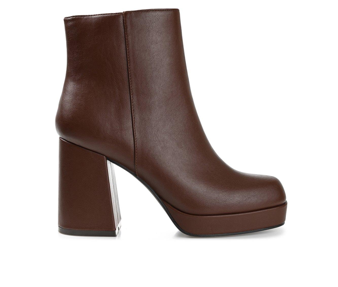 Leather platform outlet booties