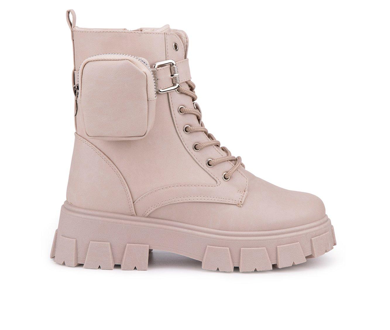 Women's Olivia Miller Autumn Lace Up Combat Booties