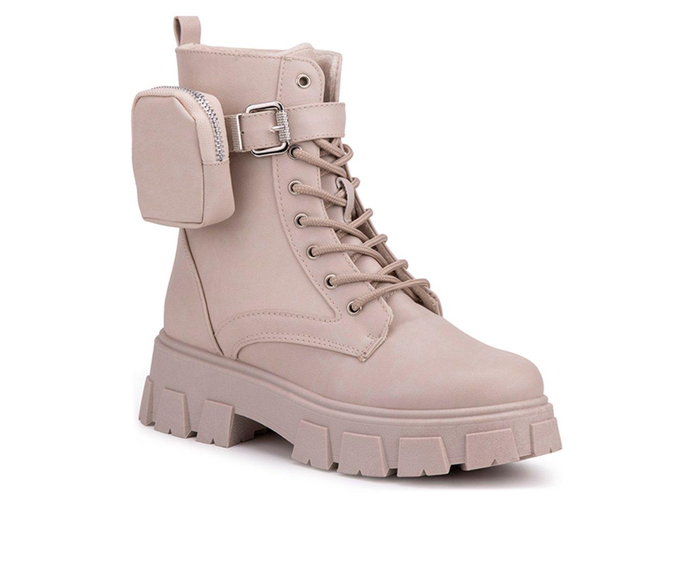 Women's Olivia Miller Autumn Lace Up Combat Booties
