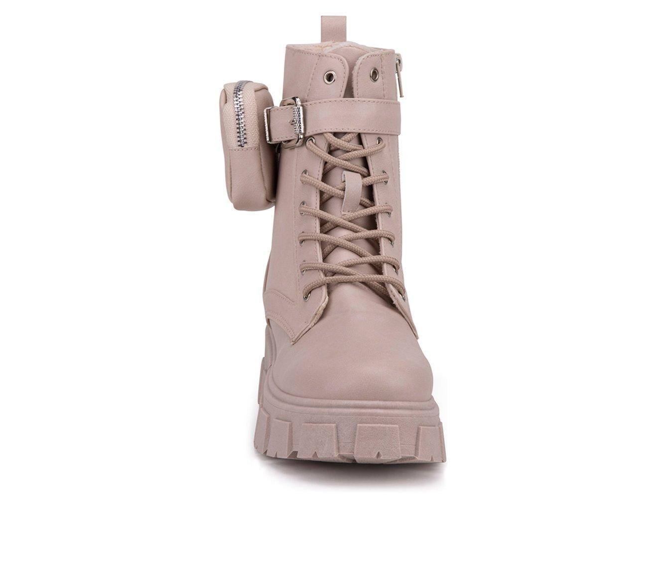 Women's Olivia Miller Autumn Lace Up Combat Booties