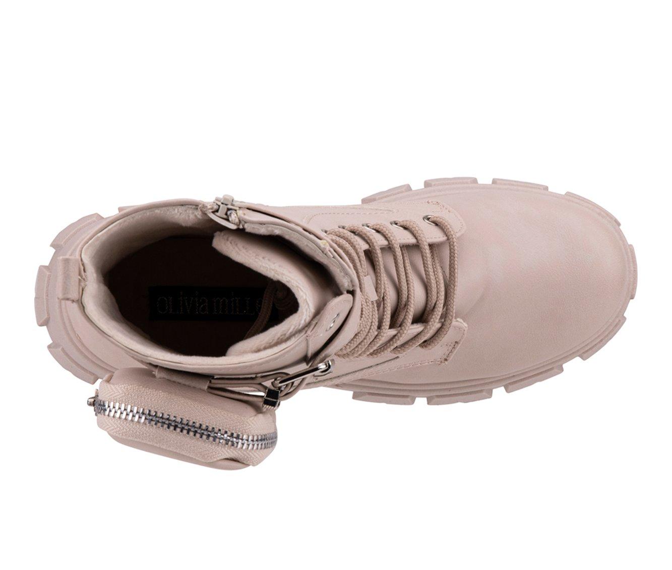 Women's Olivia Miller Autumn Lace Up Combat Booties