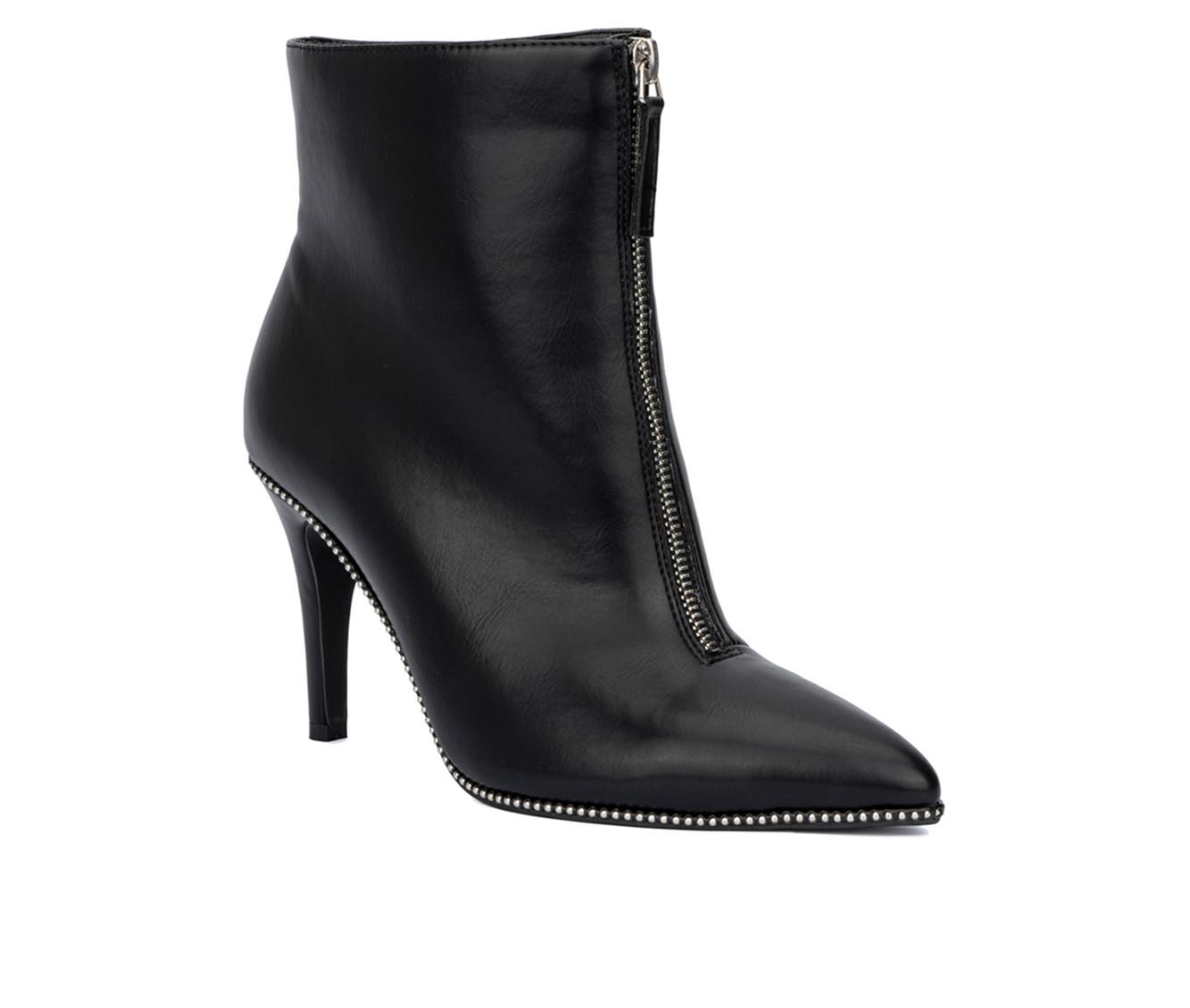 Women's Fashion to Figure Rider Wide Width Heeled Booties