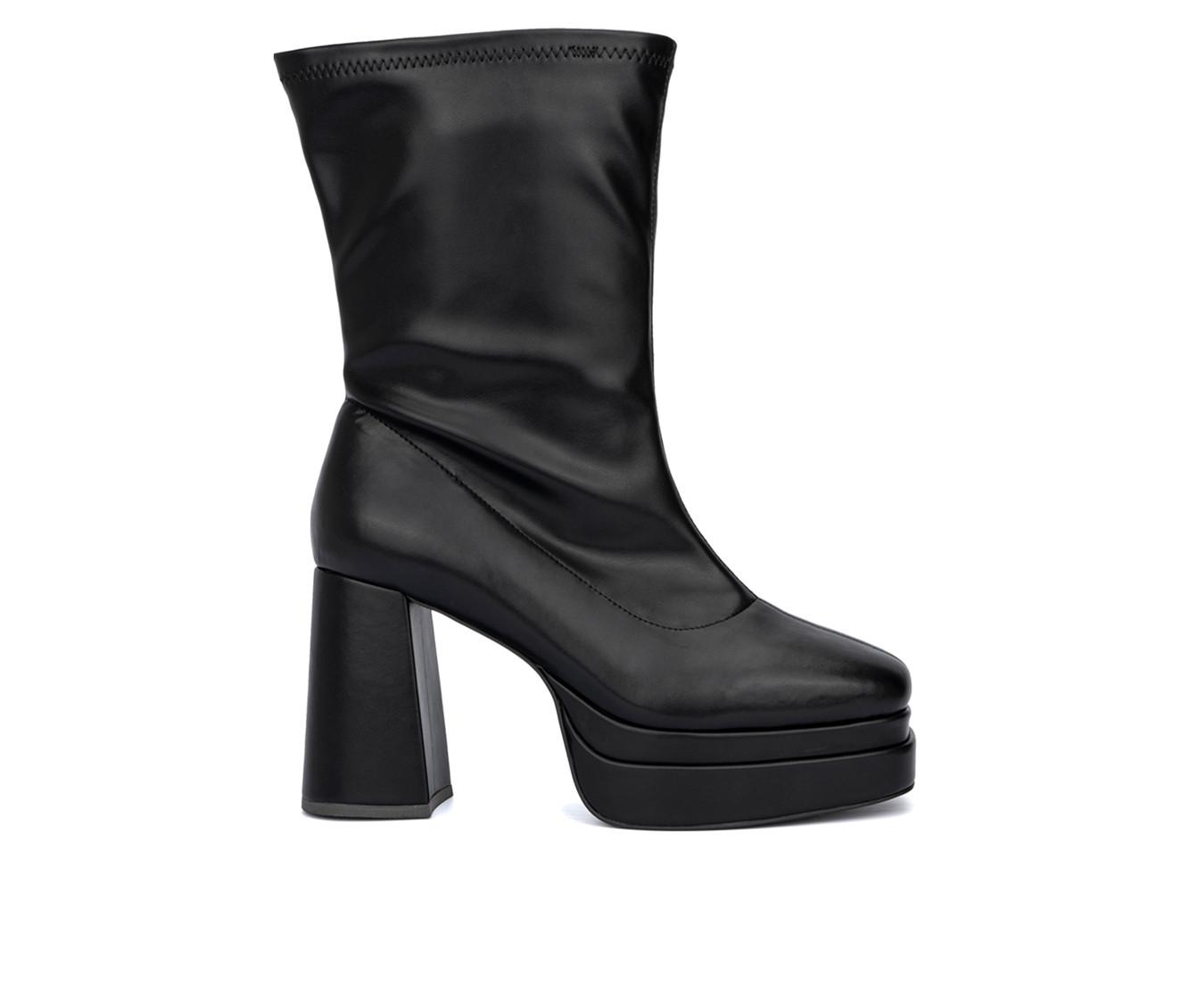 Women's Fashion to Figure Keira Wide Width Mid Calf Platform Booties