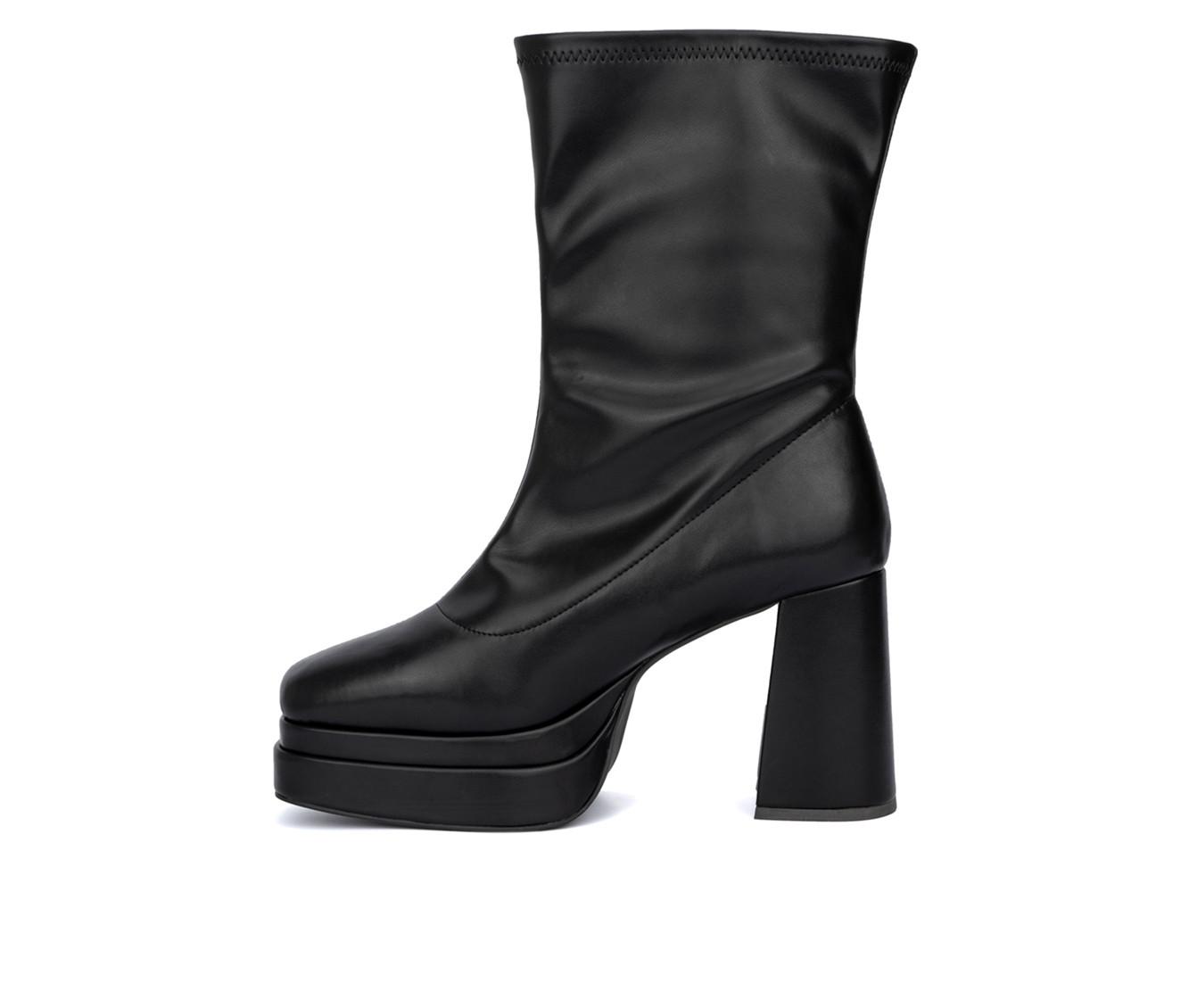 Women's Fashion to Figure Keira Wide Width Mid Calf Platform Booties