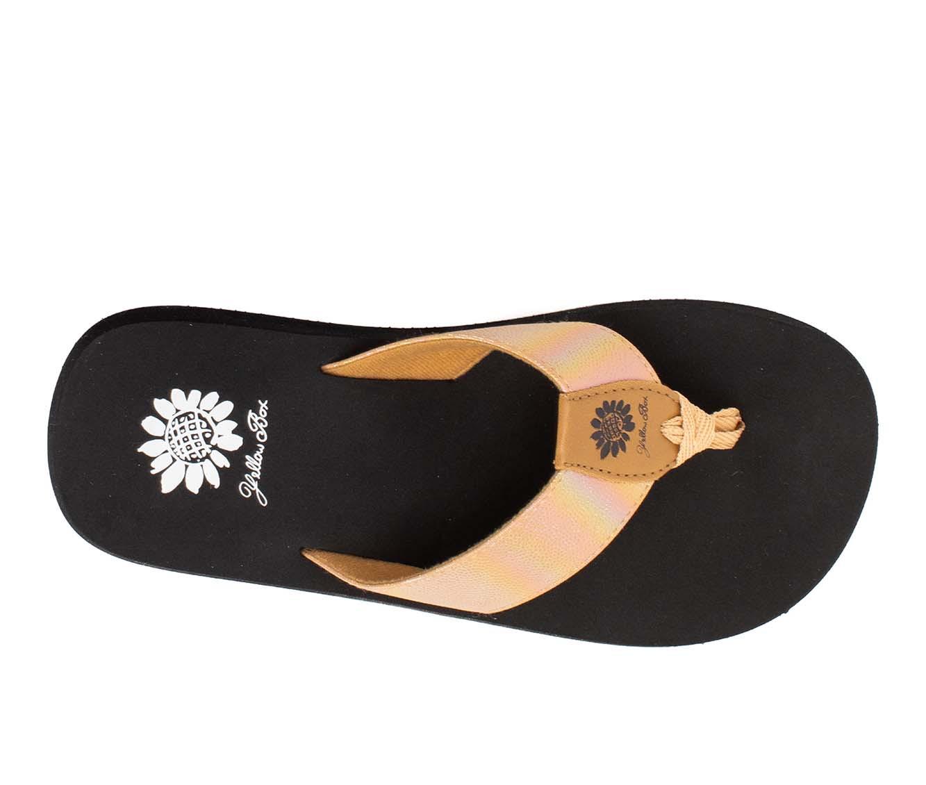 Women's Yellow Box Flamber Flip-Flops