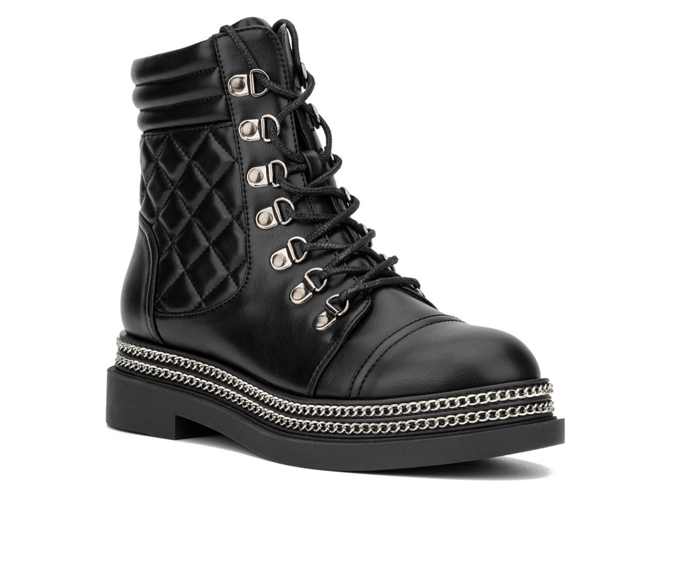 Women's New York and Company Katelynn Lace Up Booties