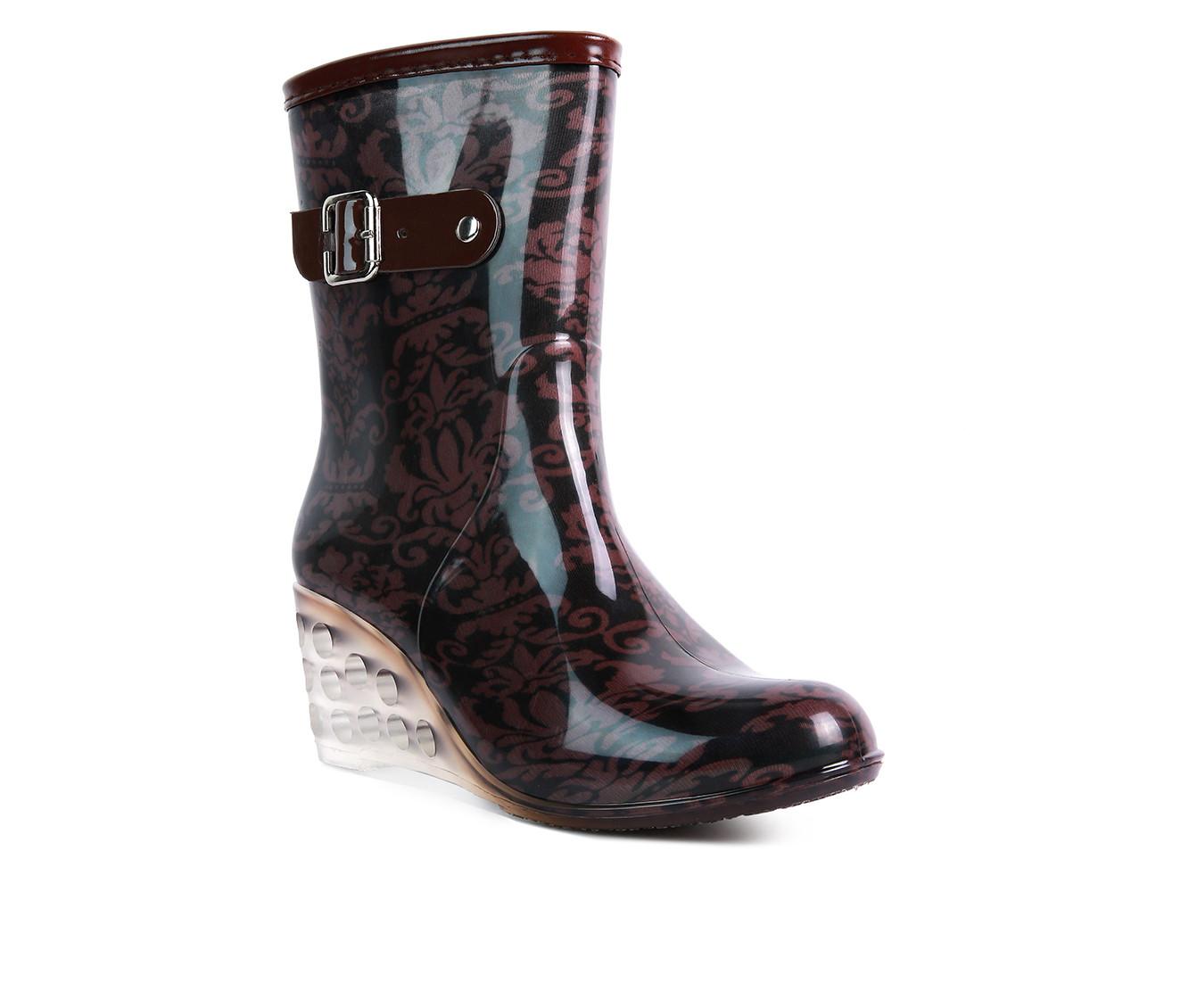 Women's London Rag Drench Wedge Rain Boots Shoe Carnival