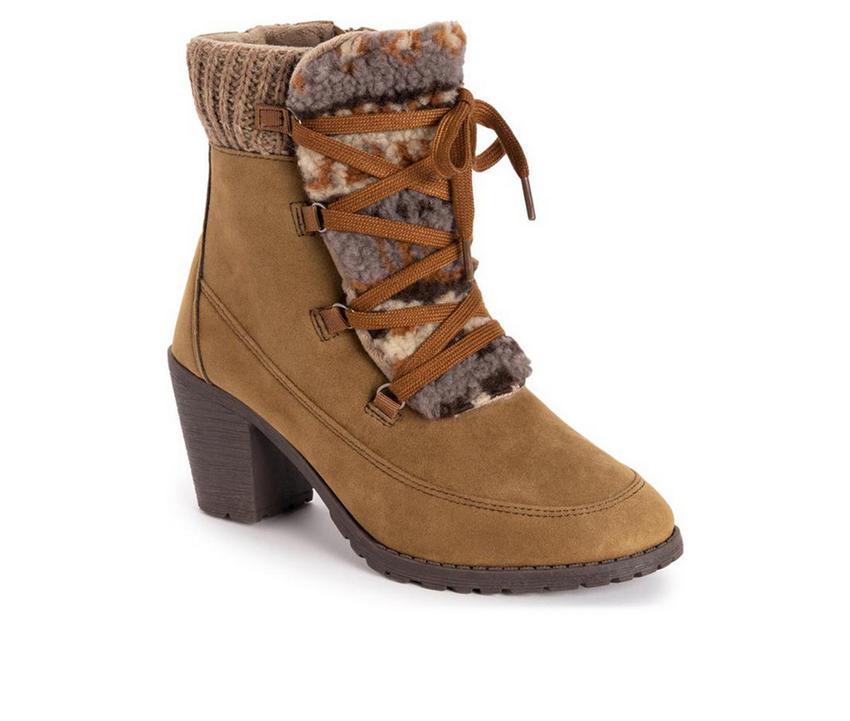 Women's MUK LUKS Lacy Lilah Lace Up Heeled Booties