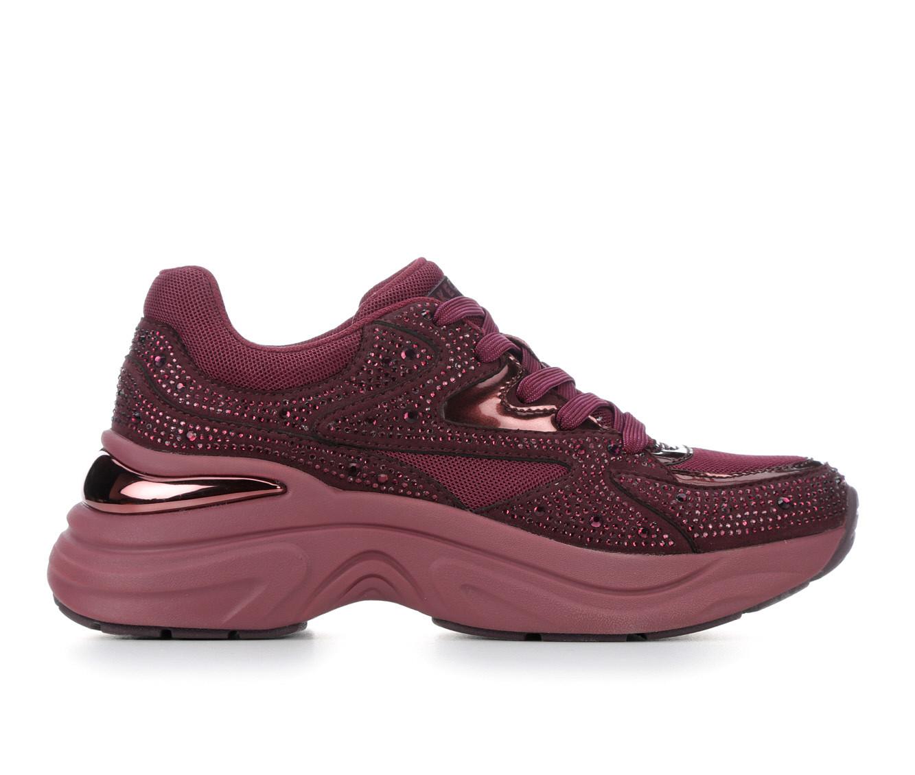 Skechers street suede and cheap sparkle lace up trainer