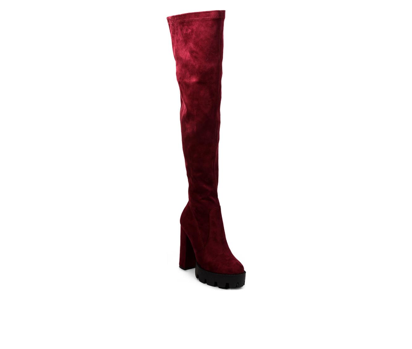 Women's London Rag Maple Over The Knee Heeled Boots