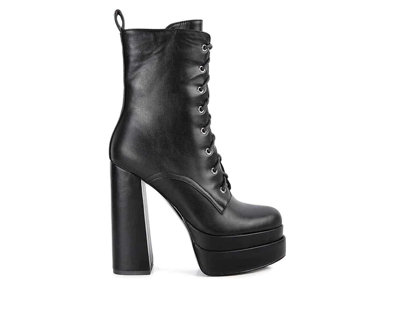 Women's London Rag Meows Lace Up Platform Heeled Boots