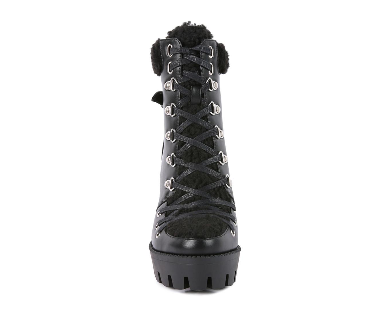 Women's London Rag Pines Lace Up Heeled Platform Boots