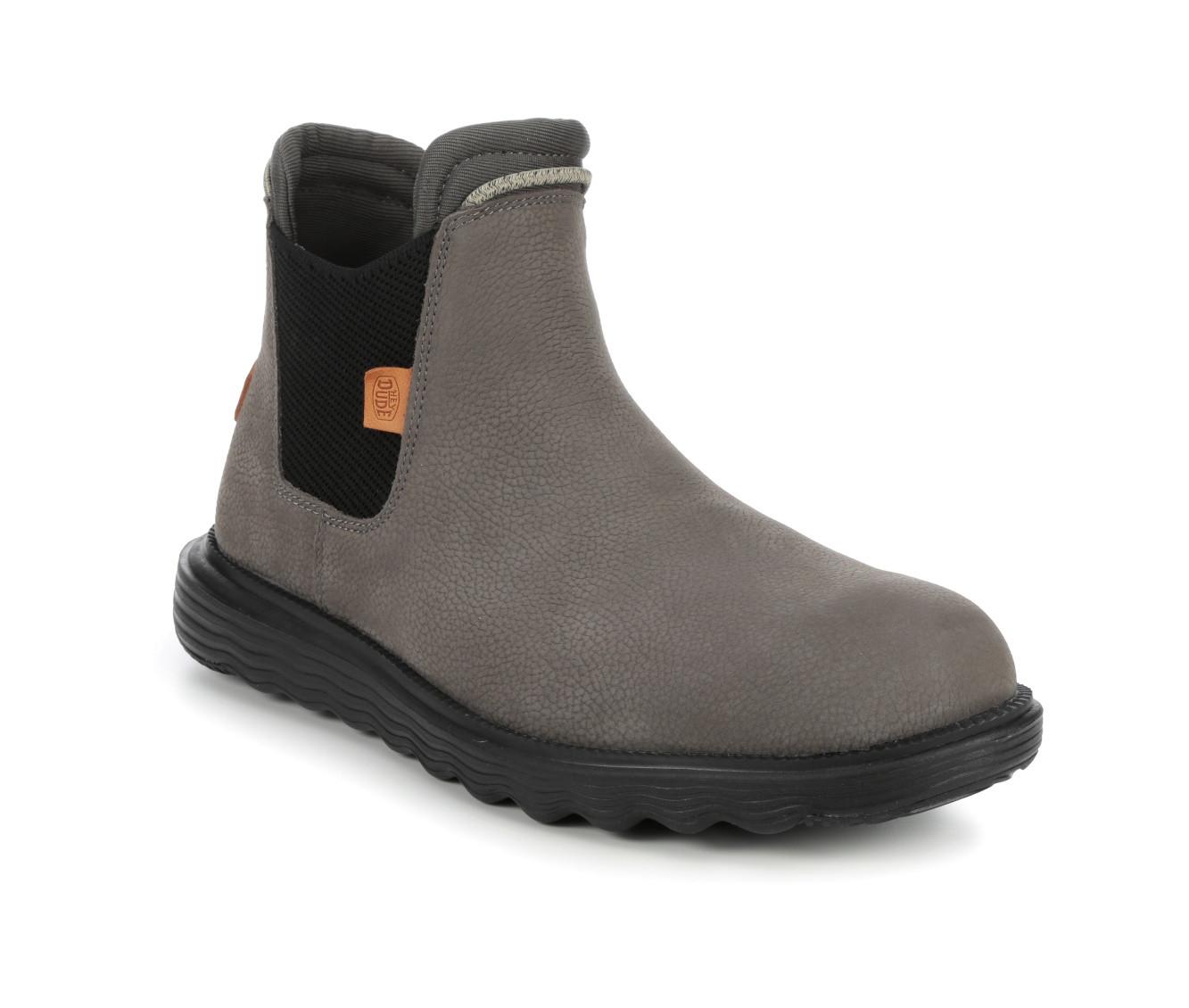 Hey Dude BRANSON BOOT Schwarz Größe 41 – Wassserabweisendes Leder, Slip-on, Herausnehmbare Einlegesohle