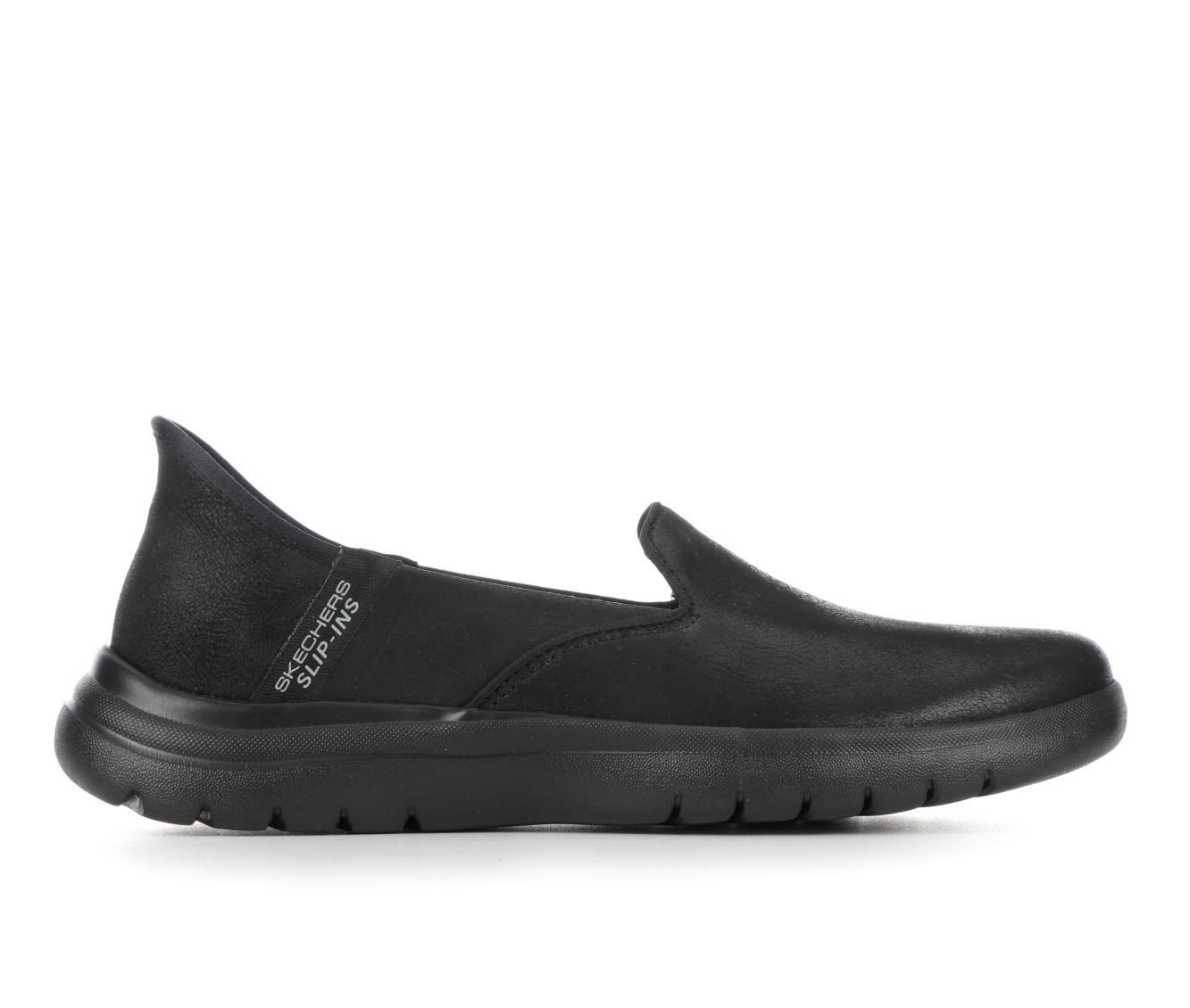 SKECHERS WOMENS SHOES SKETCHERS LADIES MEMORY FOAM SLIP-ON WALKING TRAINER  BLACK