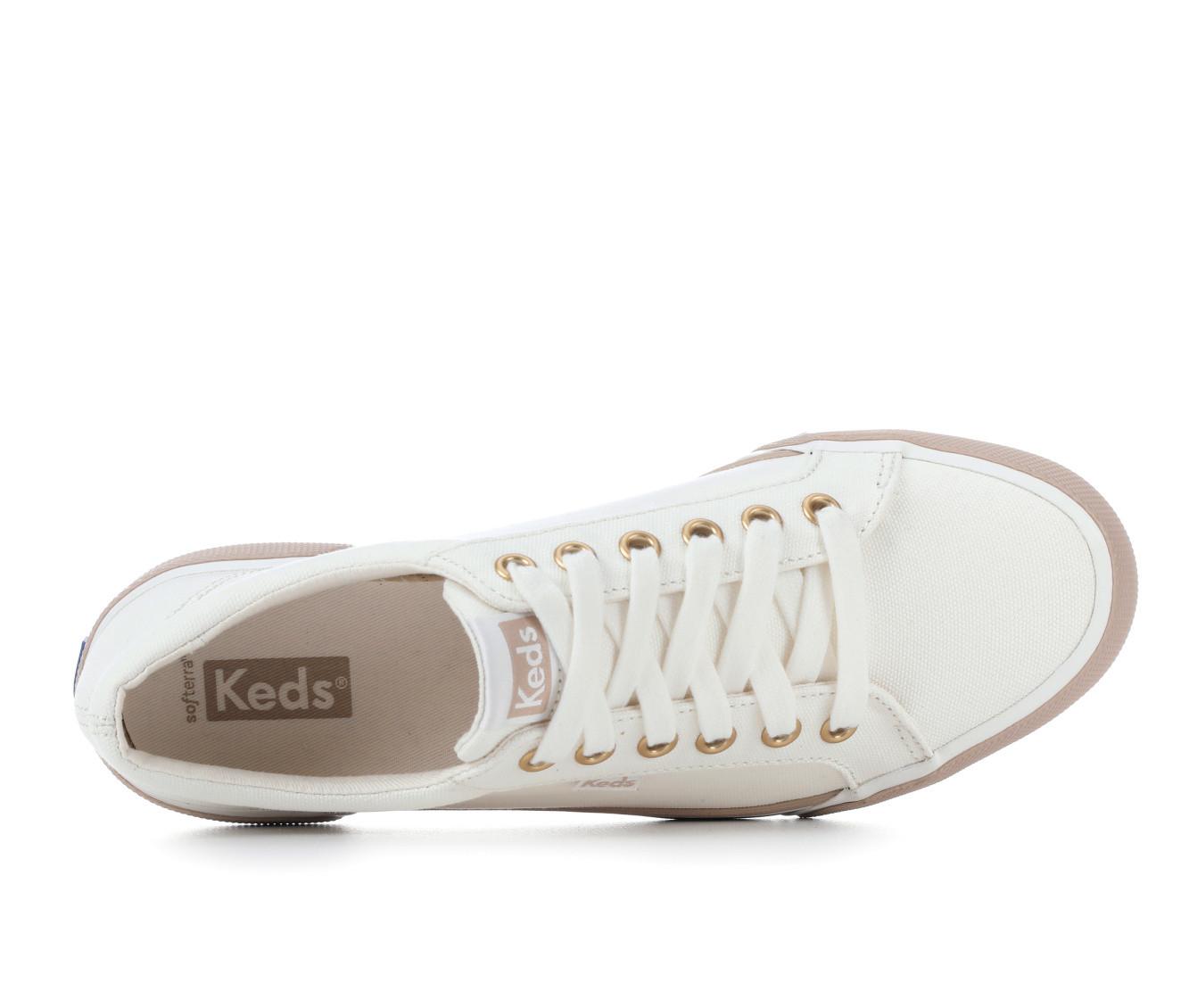 Keds Women s Jump Kick Canvas Sneakers White Taupe Size 9