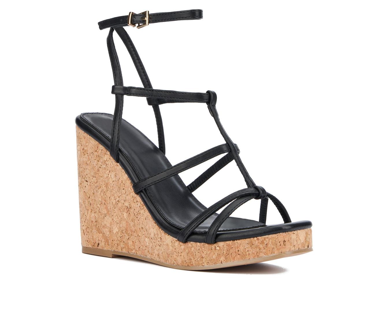 Women's New York and Company Abla Cork Wedge Sandals