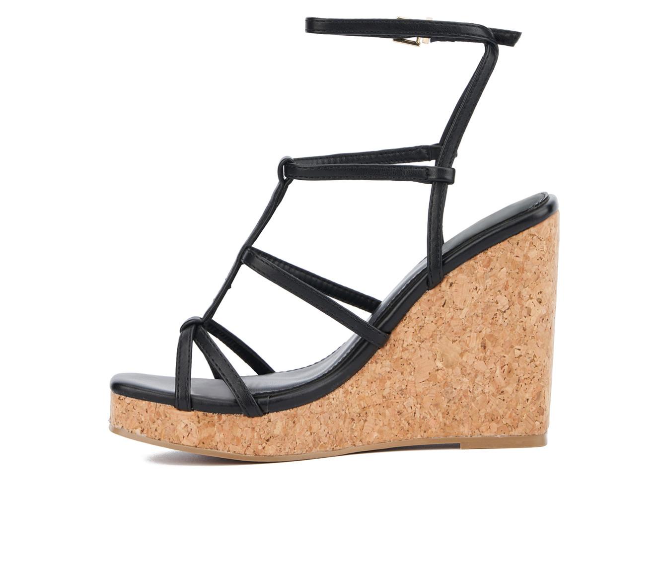 Women's New York and Company Abla Cork Wedge Sandals