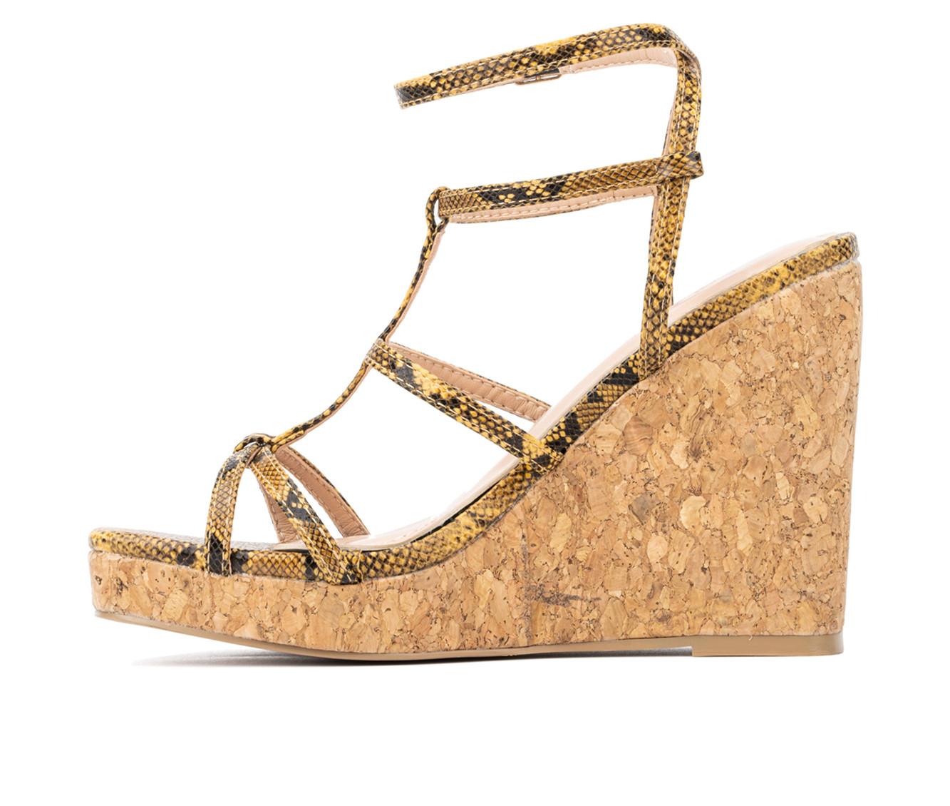 Women's New York and Company Abla Cork Wedge Sandals