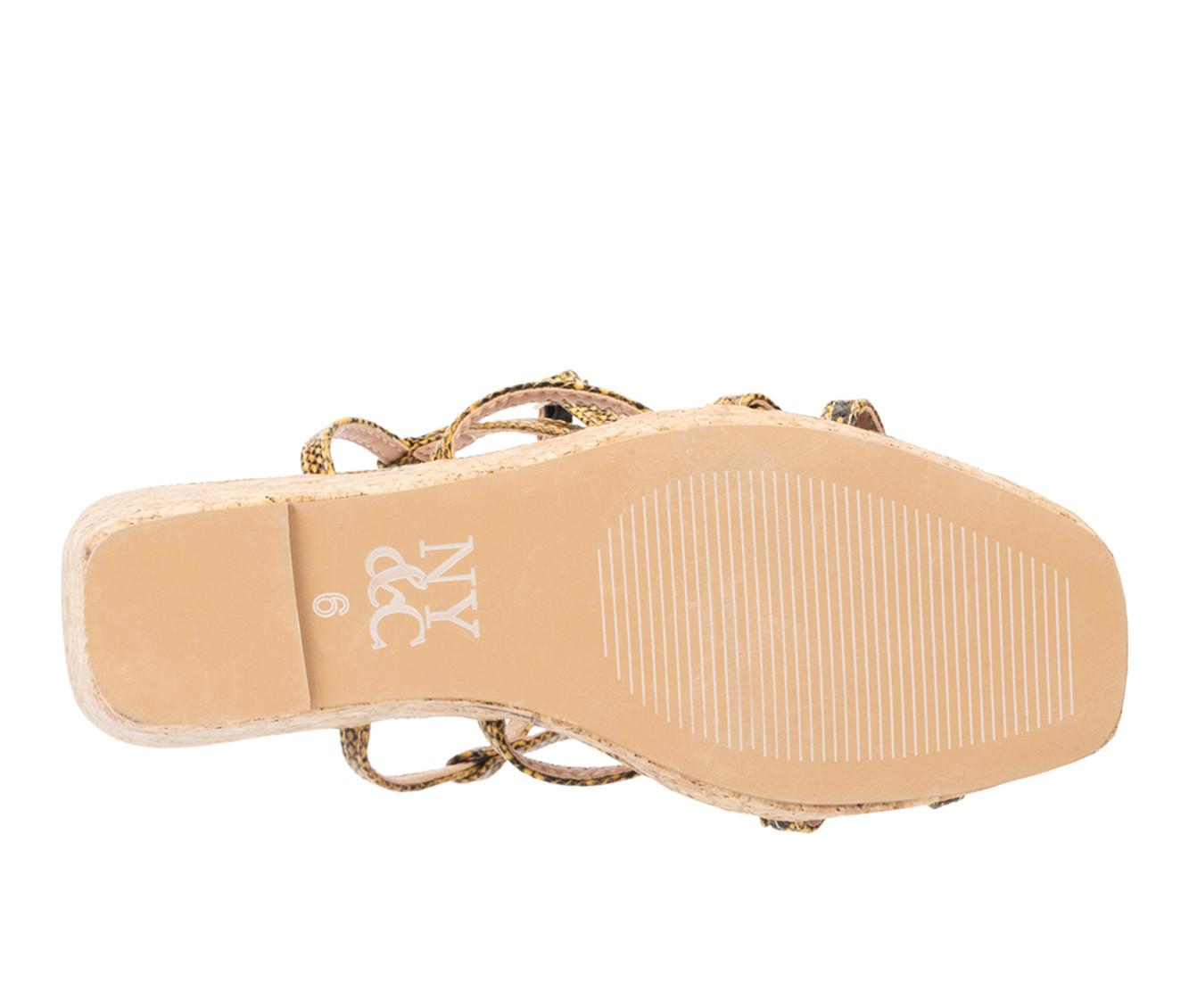 Women's New York and Company Abla Cork Wedge Sandals