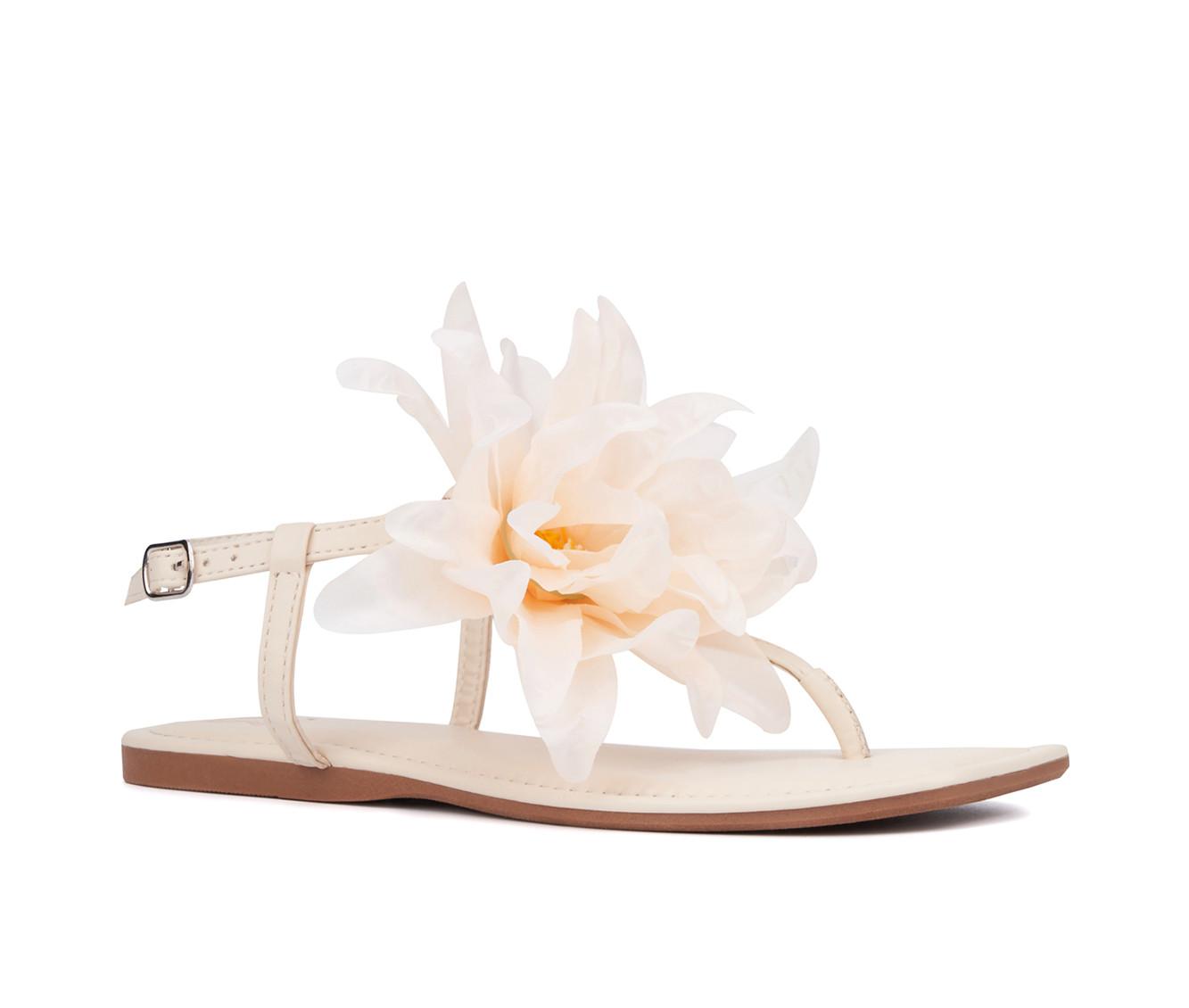 Women's New York and Company Big Flower Sandals
