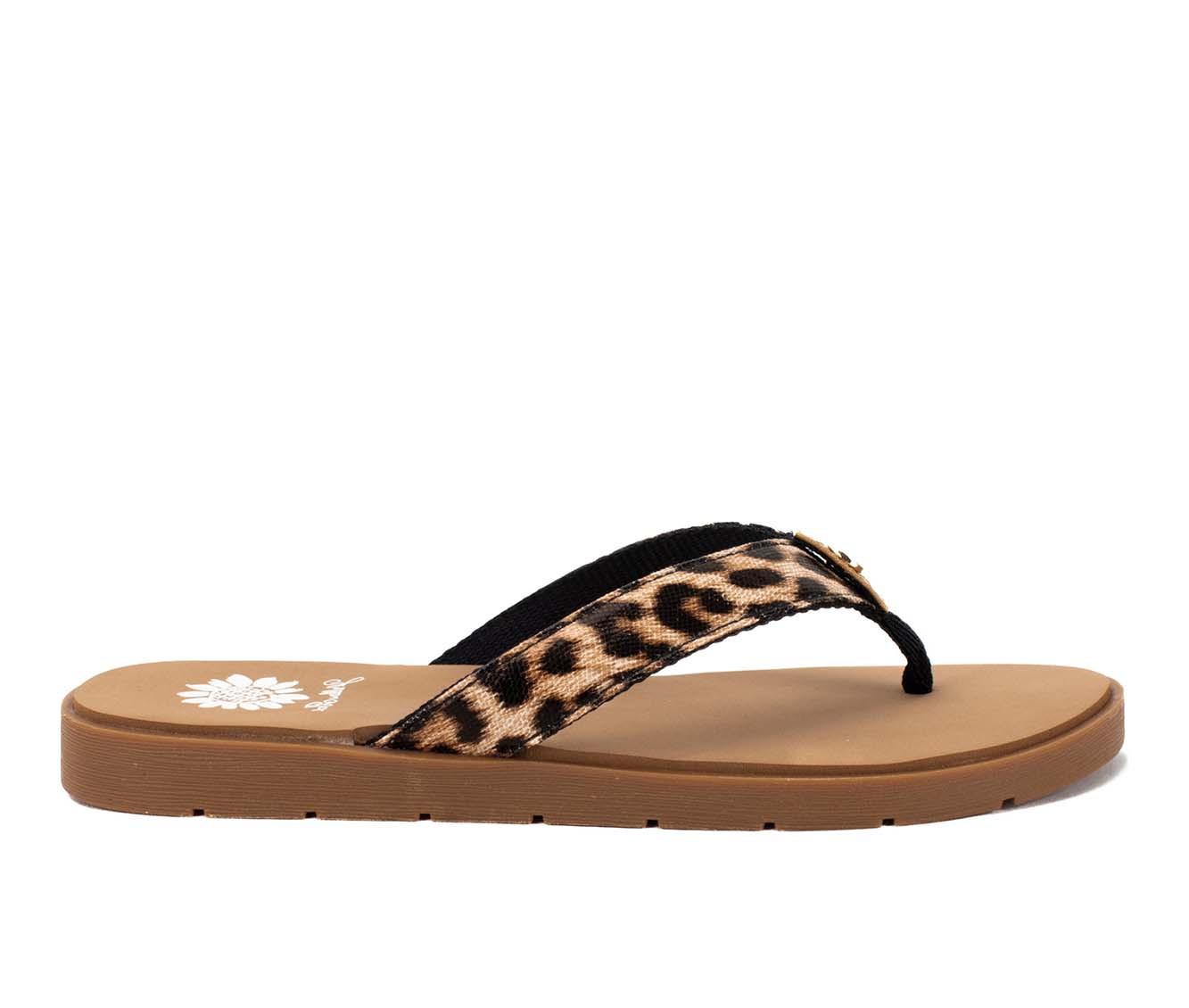 Leopard print yellow on sale box flip flops