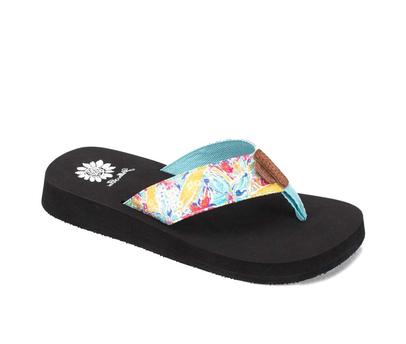 Women's Yellow Box Frizzle Flip-Flops