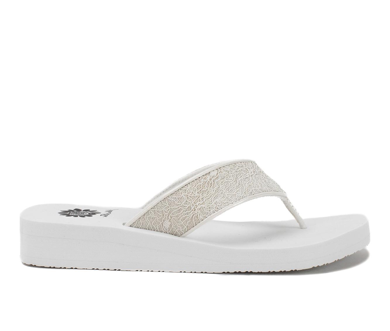 Yellow box silver online flip flops