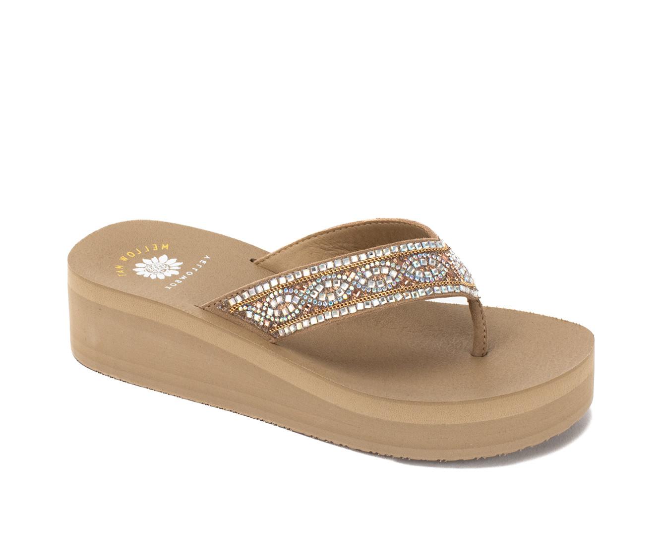 Women's Yellow Box Pixel Flip-Flops