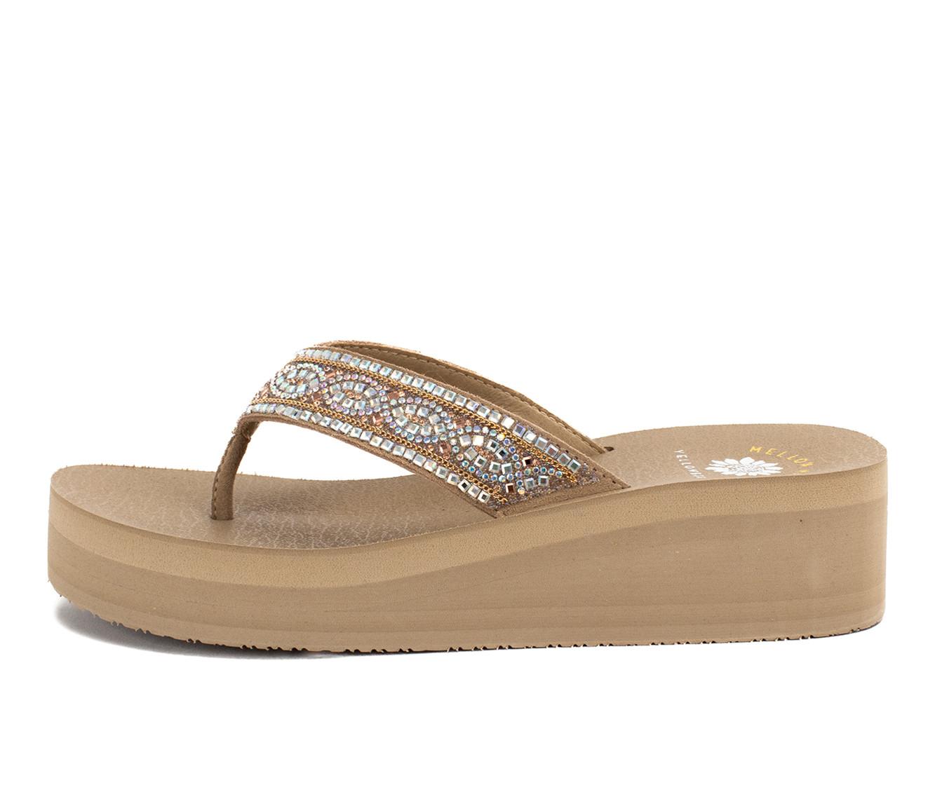 Women's Yellow Box Pixel Flip-Flops