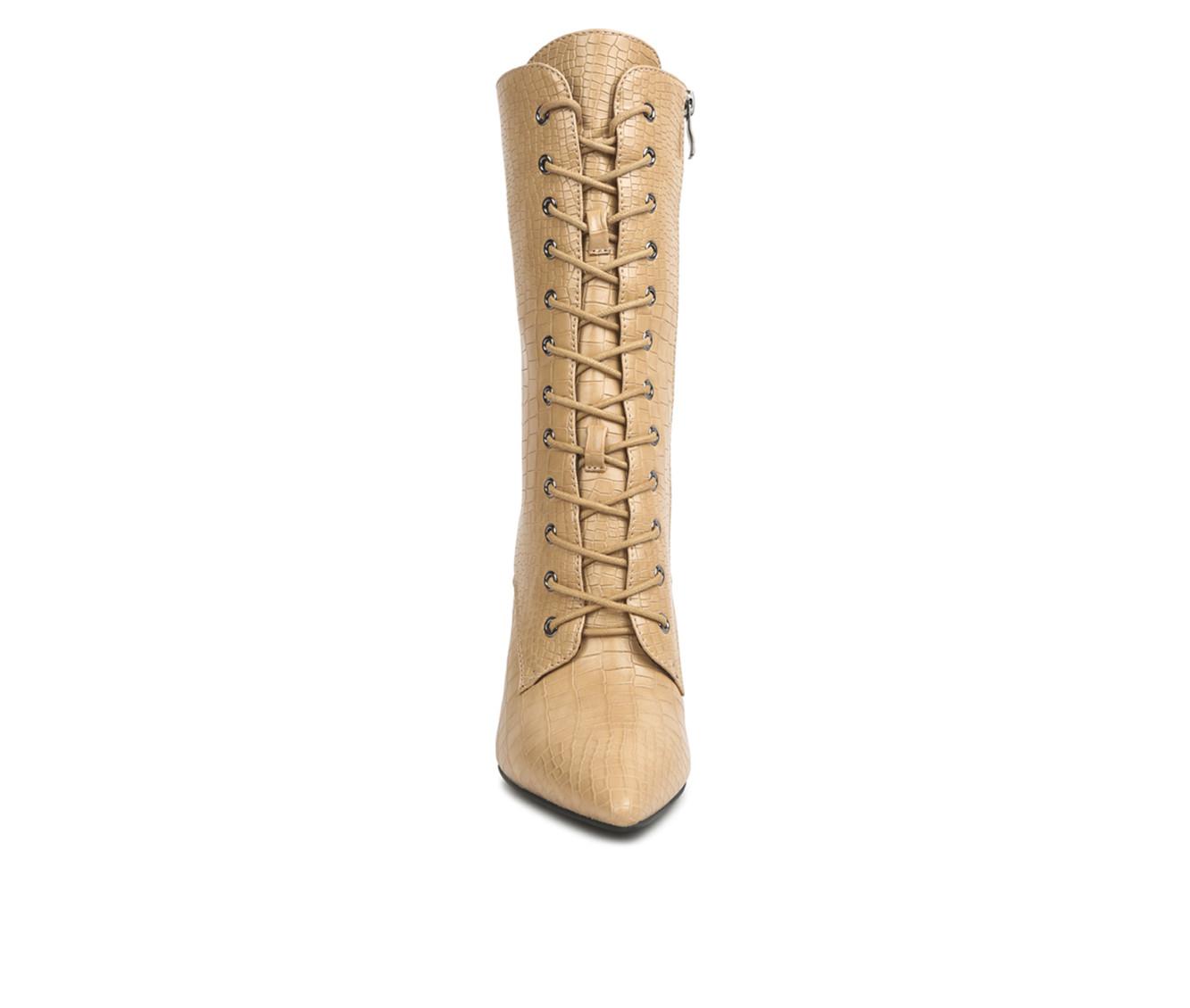 Women's London Rag Knocturn Mid Calf Lace Up Heeled Boots