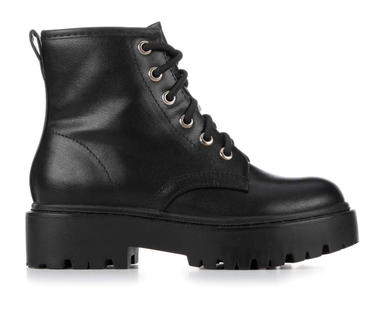 Black combat boots for girls hotsell