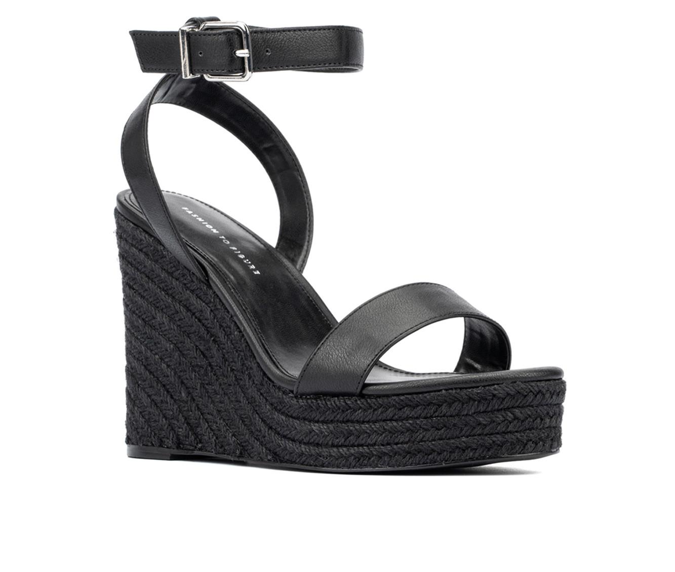 Black wide best sale width wedges