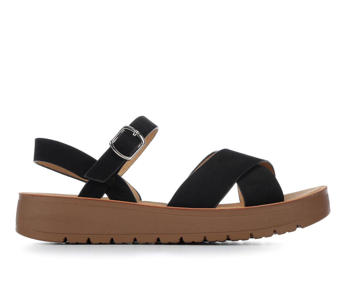 SODA Comfort Ankle Womens Sandals - BLACK
