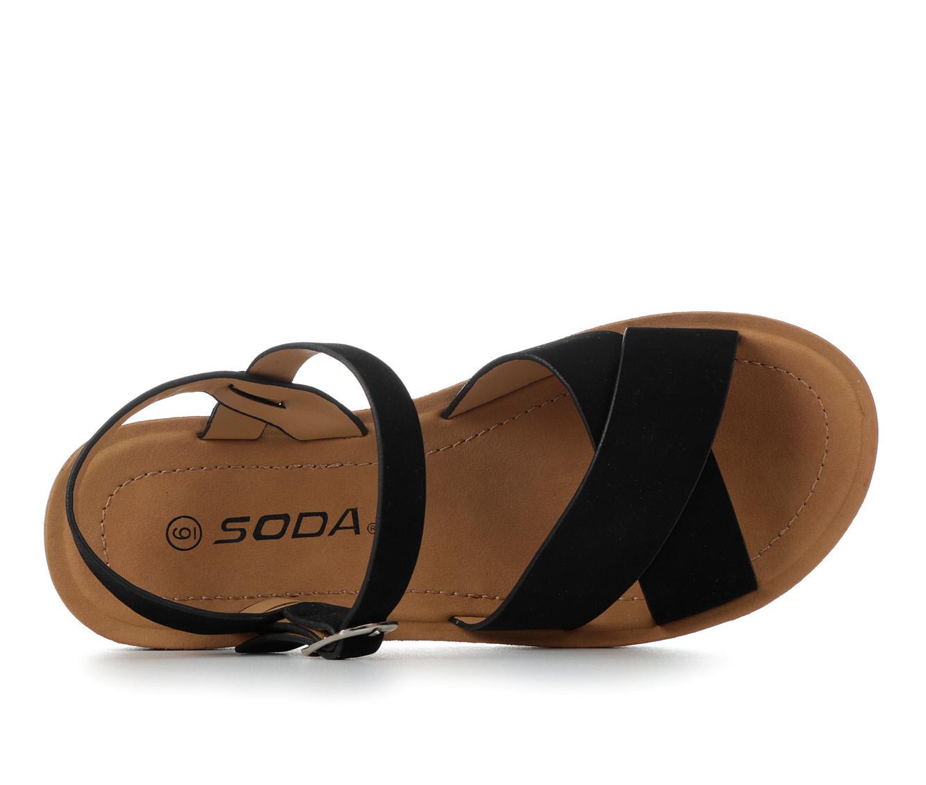 SODA Comfort Ankle Womens Sandals - BLACK