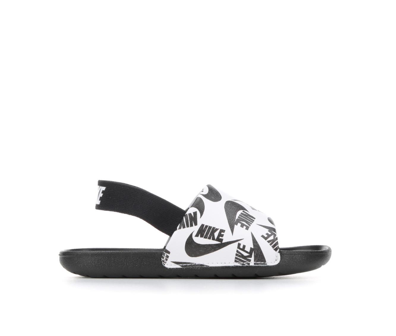 White nike hot sale slides boys