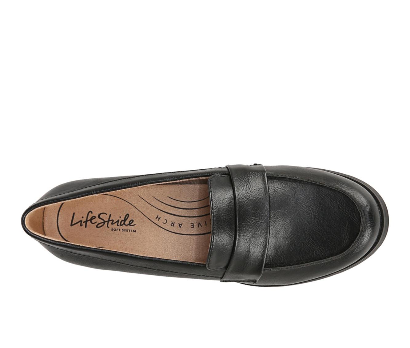 LifeStride Womens Sonoma 2 Slip On Loafers Black 5 M