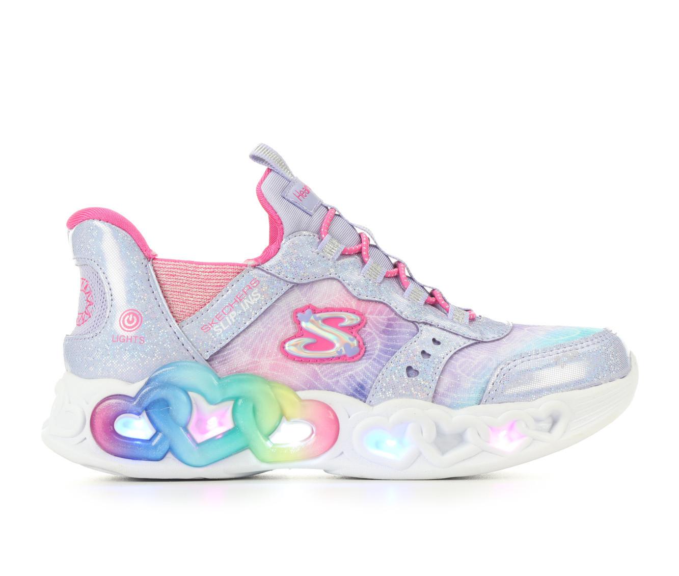 Girls' Skechers Little Kid & Big Kid Slipin Infinite Heart Light-Up Shoes