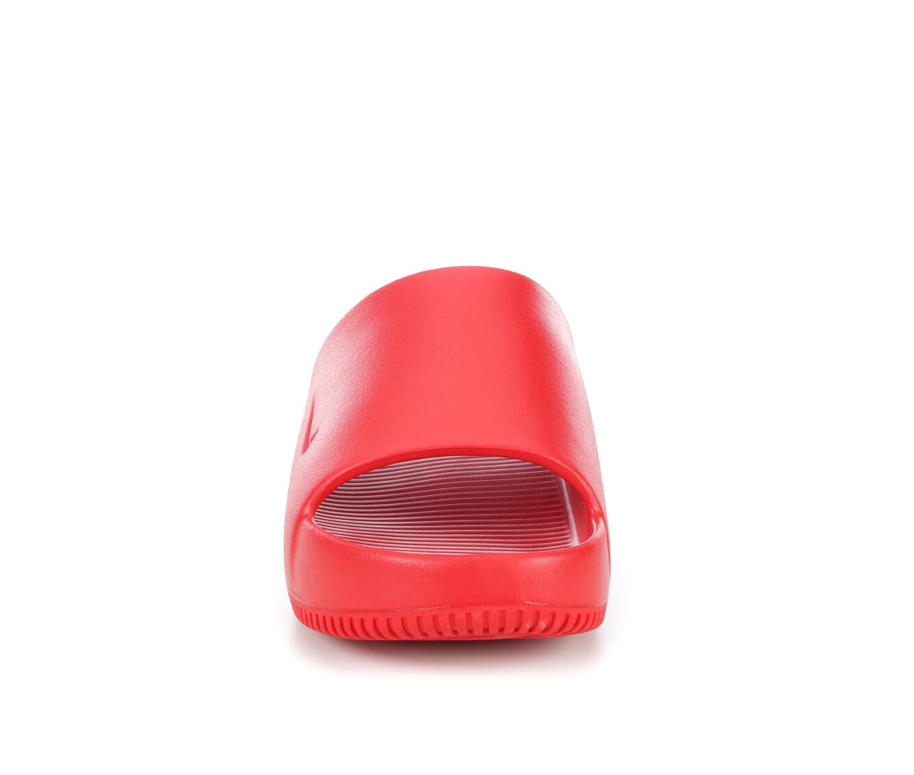 Red nike hot sale slides mens