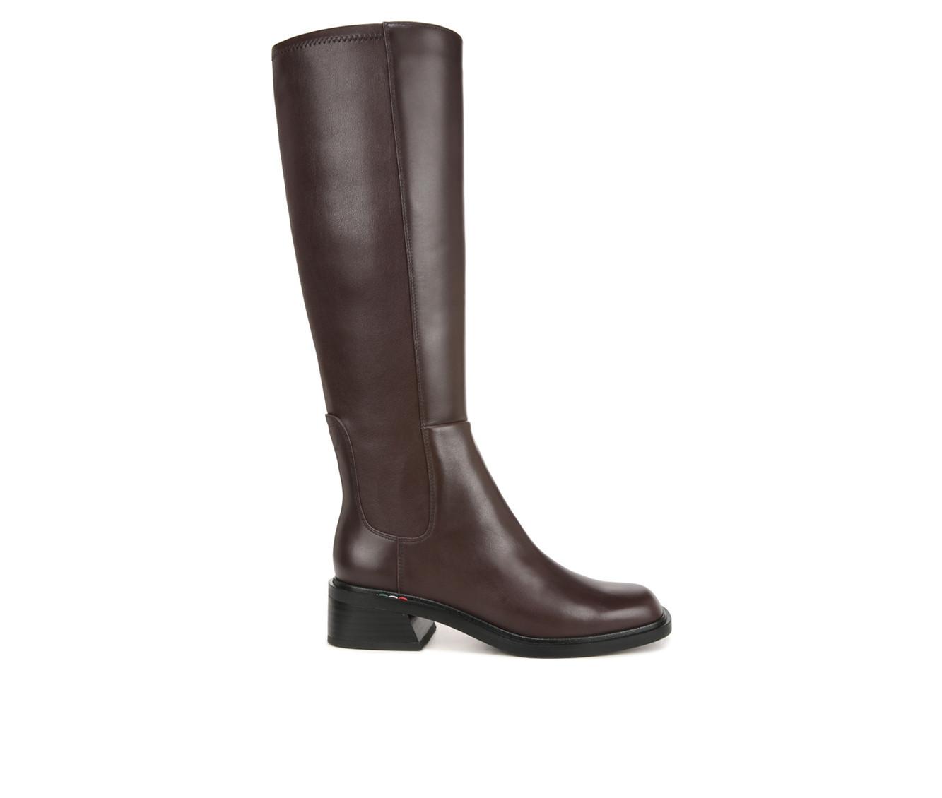 Franco Sarto Women s Giselle Wide Calf Knee High Boots Brown Size 6 Leather