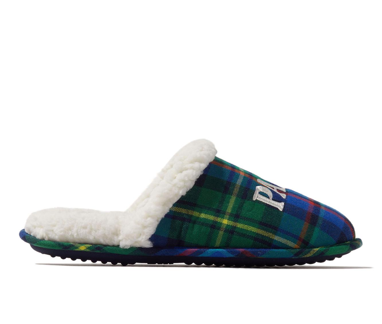 Dearfoams Papa Bear Plaid Scuff Slippers