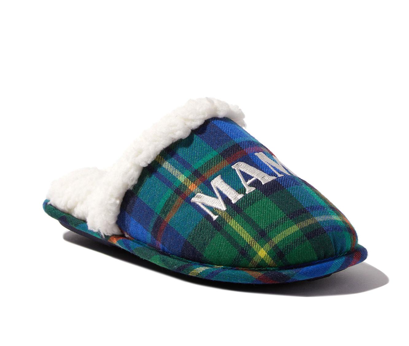 Dearfoams Mama Bear Plaid Scuff Slippers