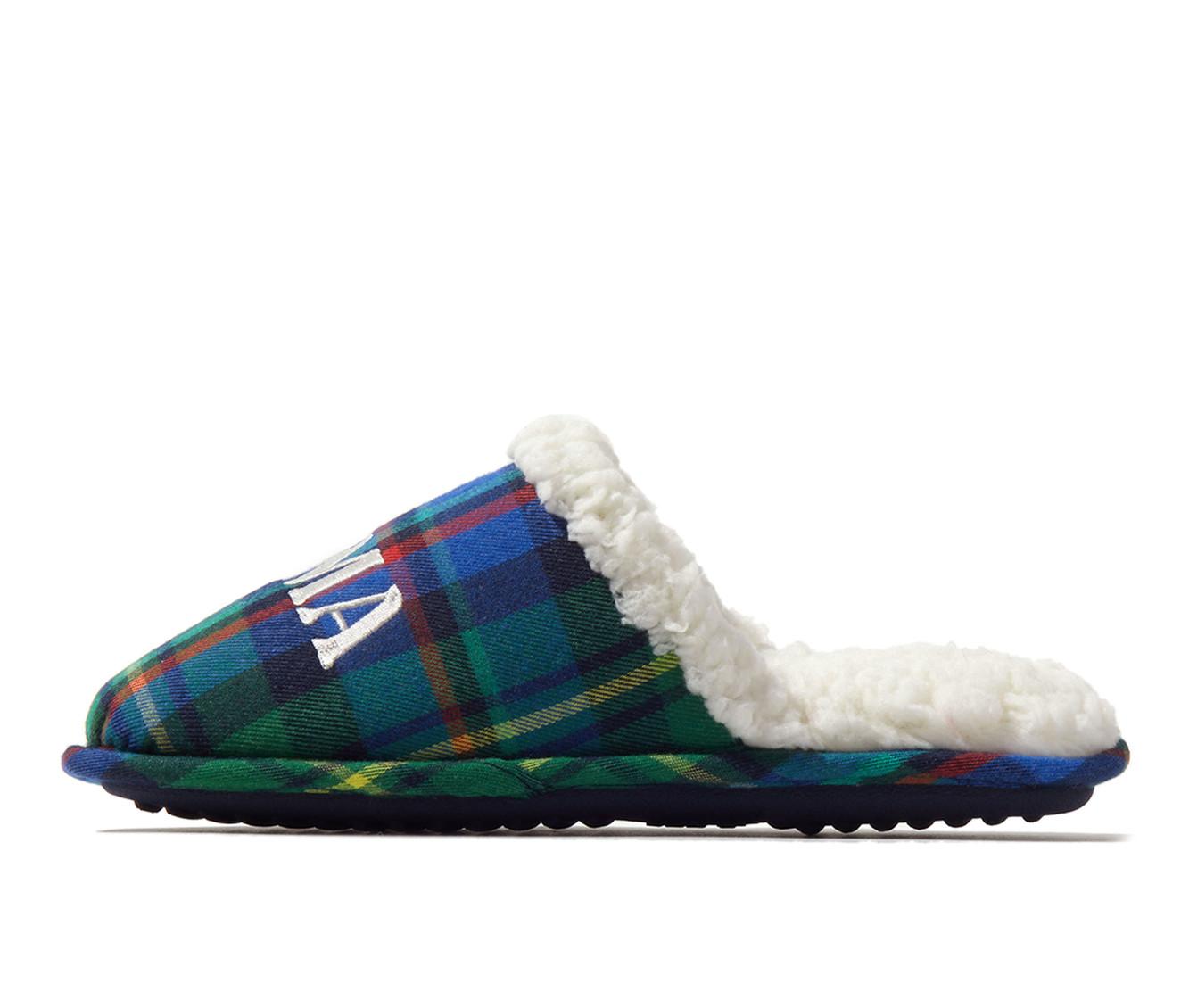 Dearfoams Mama Bear Plaid Scuff Slippers