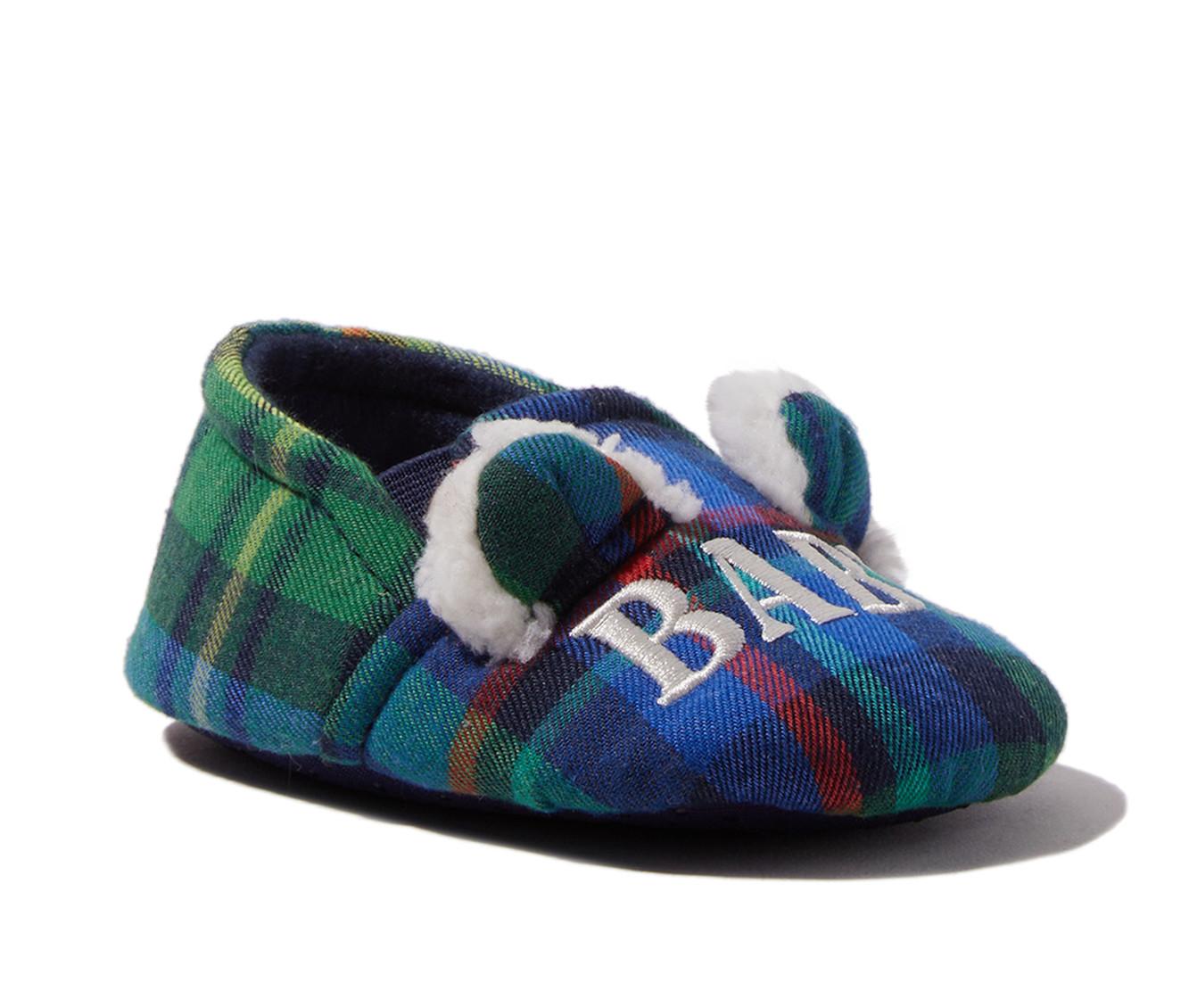 Dearfoams Baby Bear Plaid Closed Back Slippers