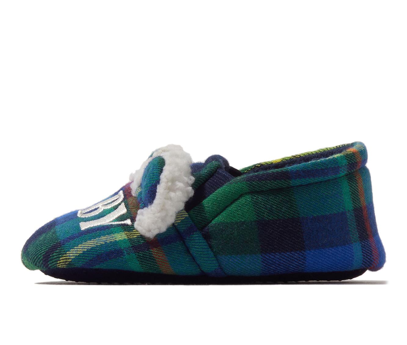 Dearfoams Baby Bear Plaid Closed Back Slippers