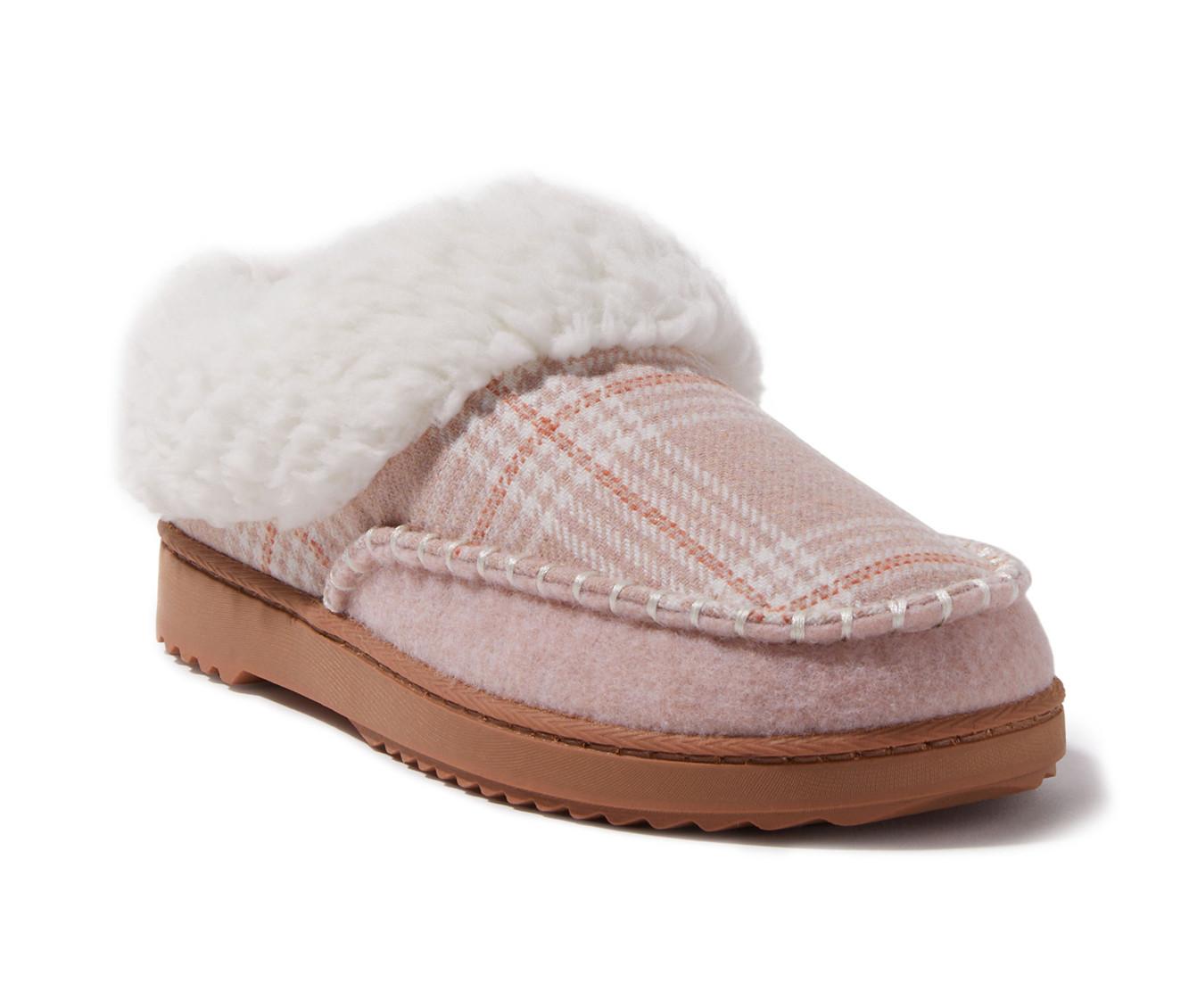 Dearfoams Nyla Felted & Plaid Moc Toe Clog Slippers | Shoe Carnival