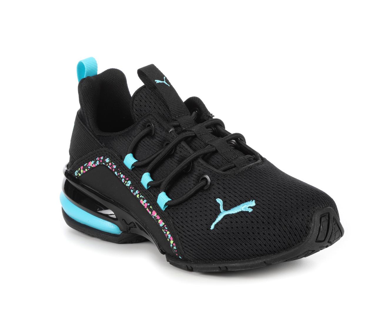 Girls' Puma Axelion Mesh Neon Nite Girls 10.5-3.5 Running Shoes