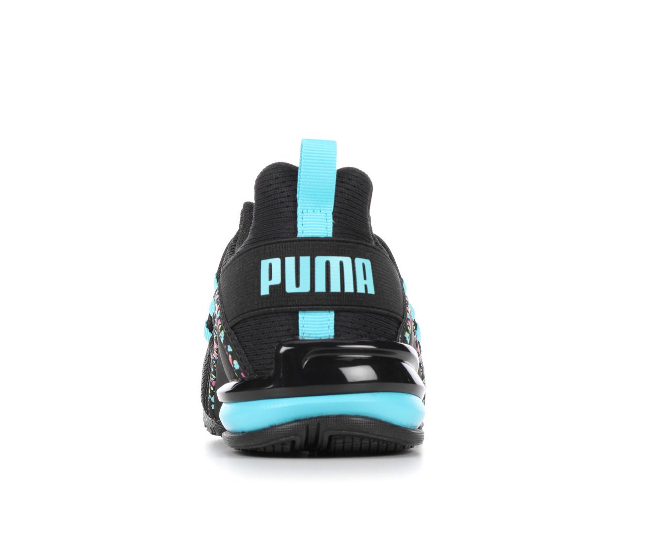 Girls' Puma Axelion Mesh Neon Nite Girls 10.5-3.5 Running Shoes