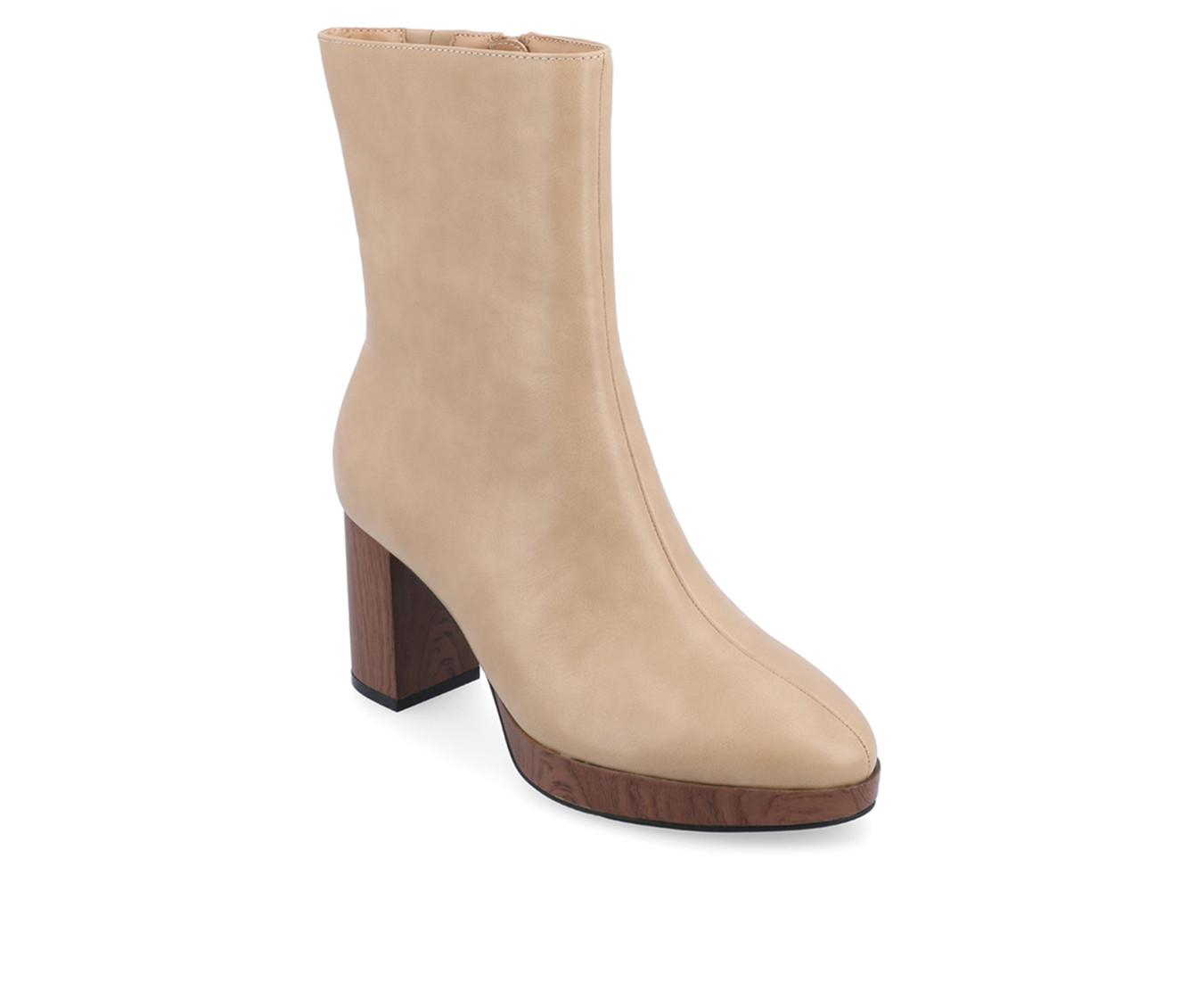 Women's Journee Collection Romer Block Heeled Platform Booties