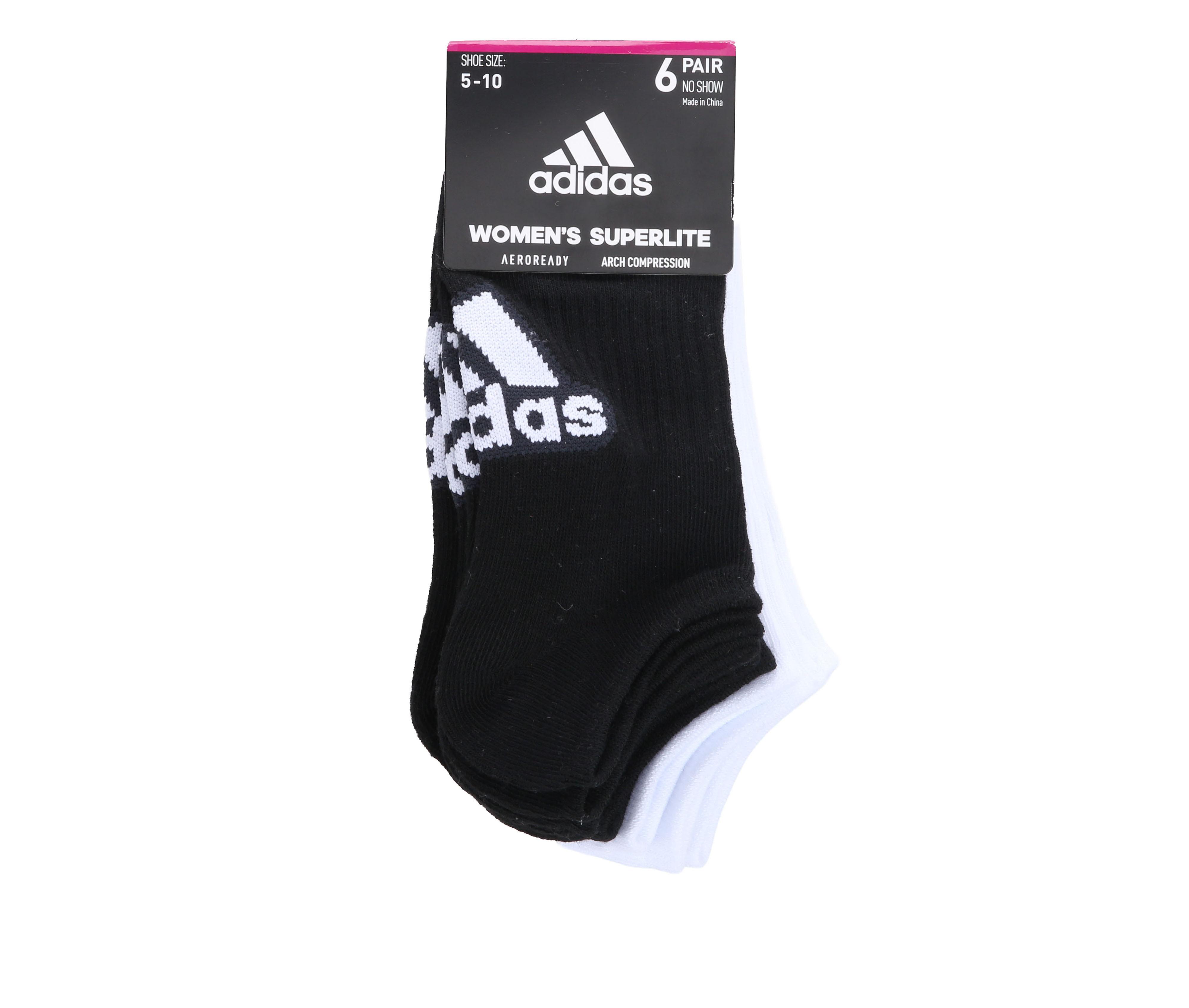 Adidas 6p Women's Superlite Badge No Show Socks