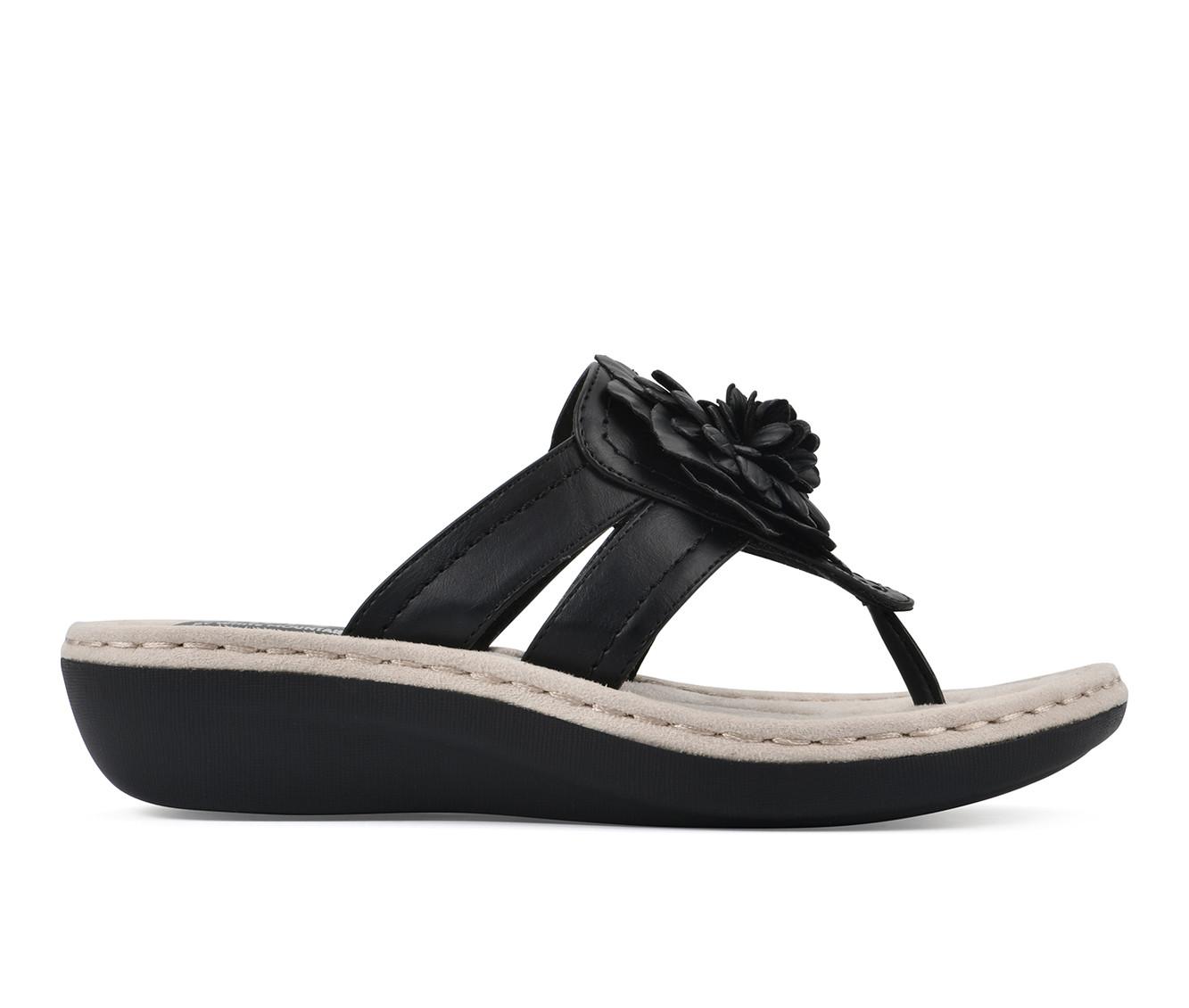 Women's Cliffs by White Mountain Cassia Low Wedge Flip-Flops